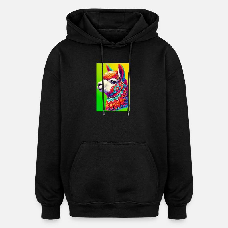Alpaka - Oversized Unisex Hoodie - Schwarz