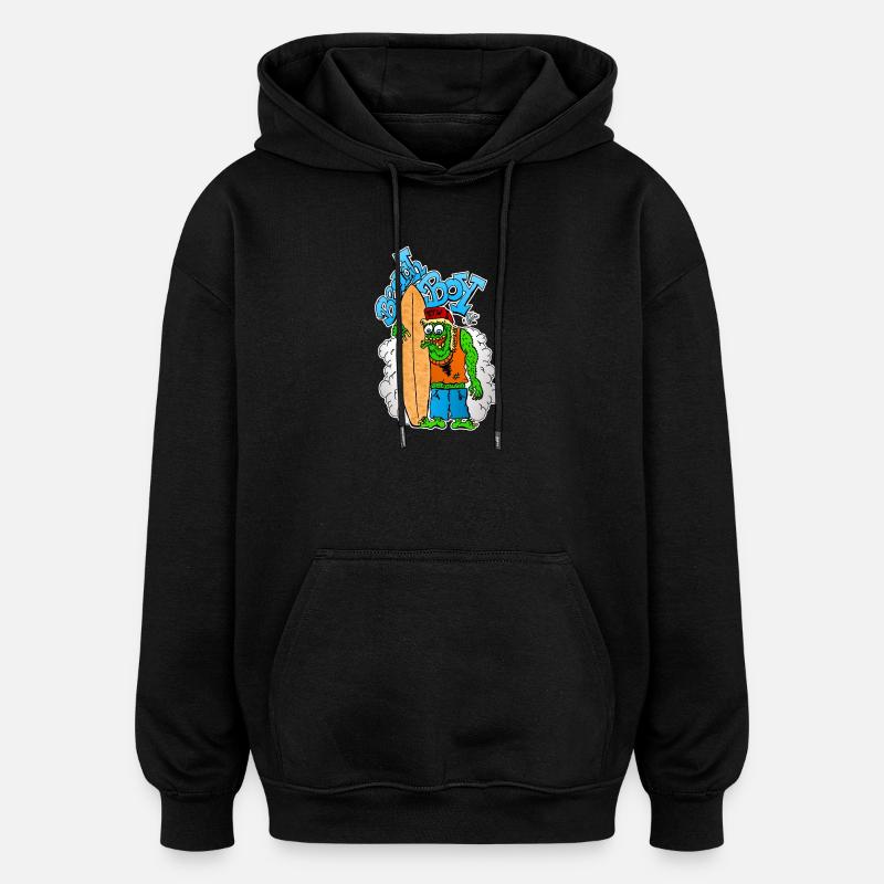 Beach Boy Surfer Monster - Sweat à capuche oversize unisexe - noir