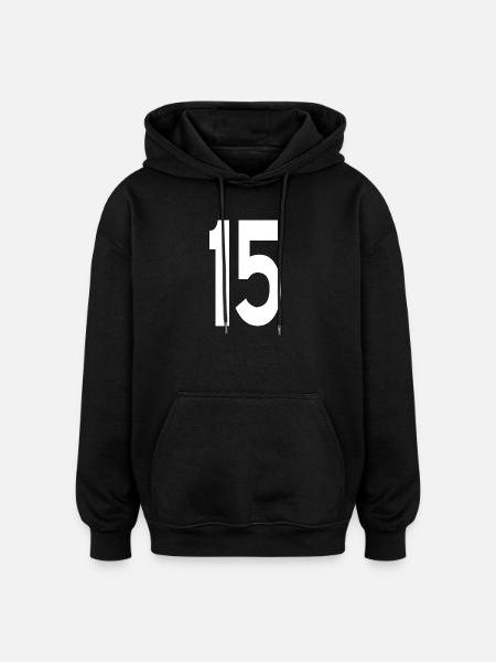 15 Quinze - Sweat à capuche oversize unisexe - noir