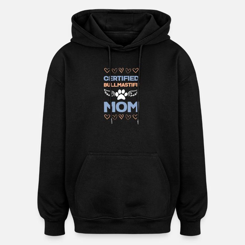Certification Bullmastiff Mama - Sweat à capuche oversize unisexe - noir