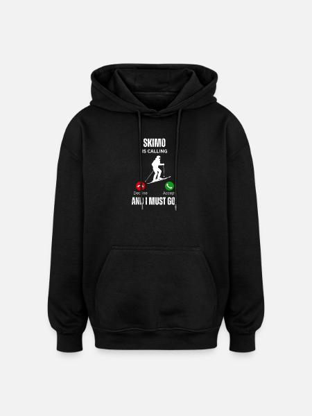 Skimo Is Calling - Oversized Unisex Hoodie - black
