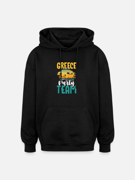 Greece Party Team - Oversized Unisex Hoodie - black
