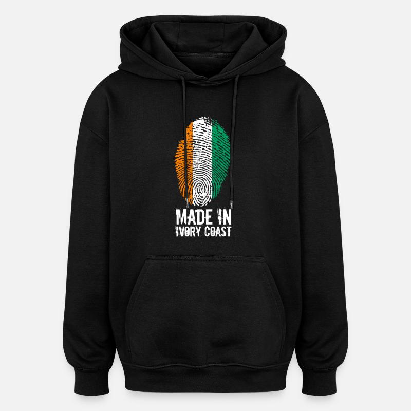 Made In Côte-d'Ivoire / Côte-d'Ivoire - Sweat à capuche oversize unisexe - noir