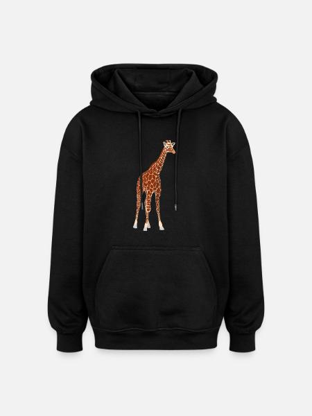 giraffe - Oversized Unisex Hoodie - black