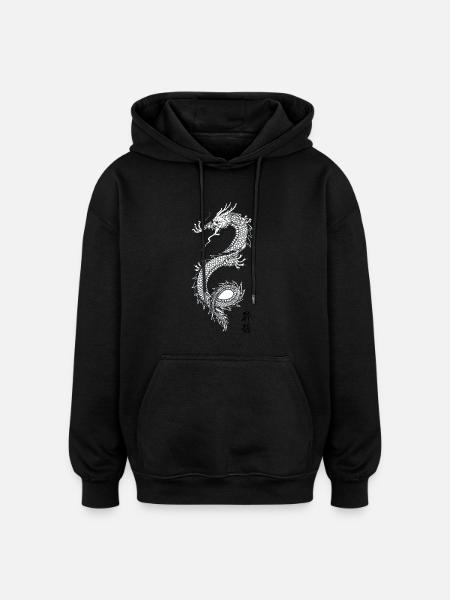 Chinese dragon motif 12 - Oversized Unisex Hoodie - black
