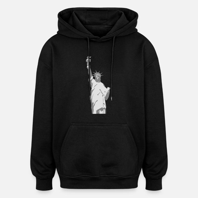 statue de la liberté - Sweat à capuche oversize unisexe - noir