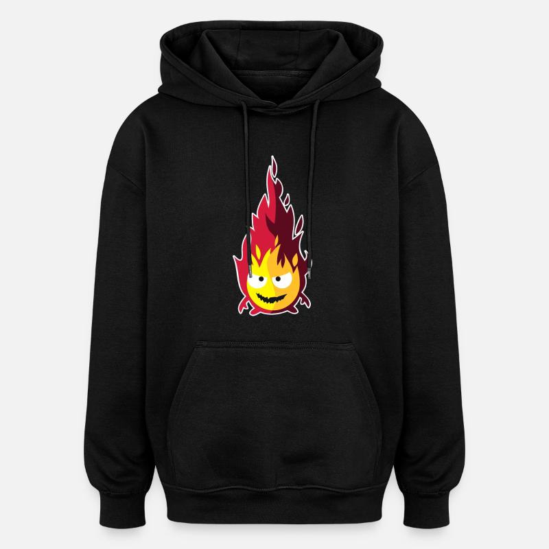 feuer_dd - Sweat à capuche oversize unisexe - noir