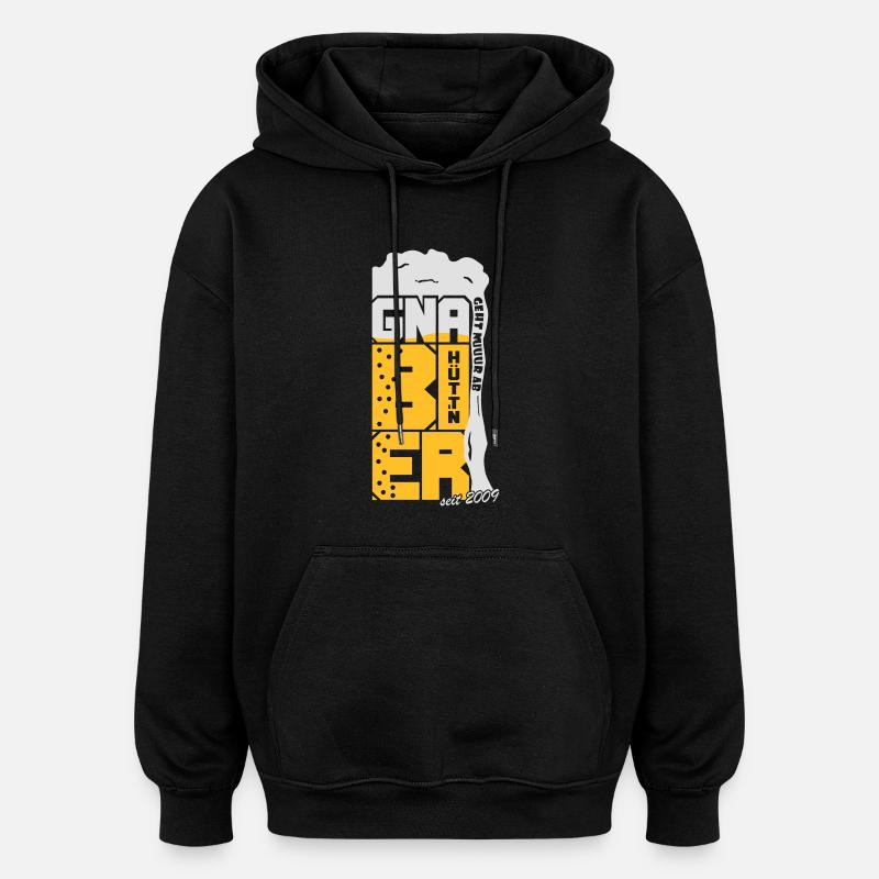 GNA Bier - Oversized Unisex Hoodie - Schwarz
