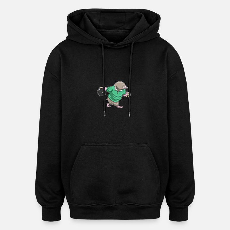Mole Bowling Bowling Ball - Oversized Unisex Hoodie - black