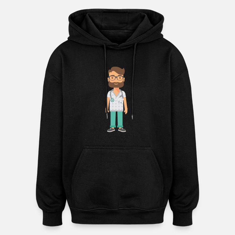 Doktor - Oversized Unisex Hoodie - Schwarz