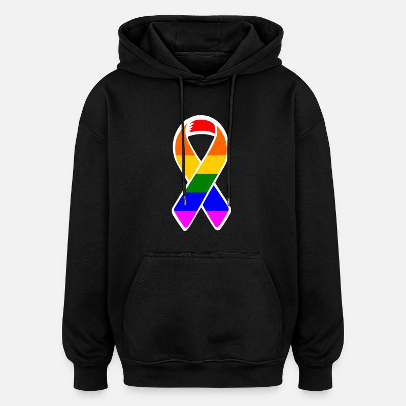 Lgbtq - Sweat à capuche oversize unisexe - noir