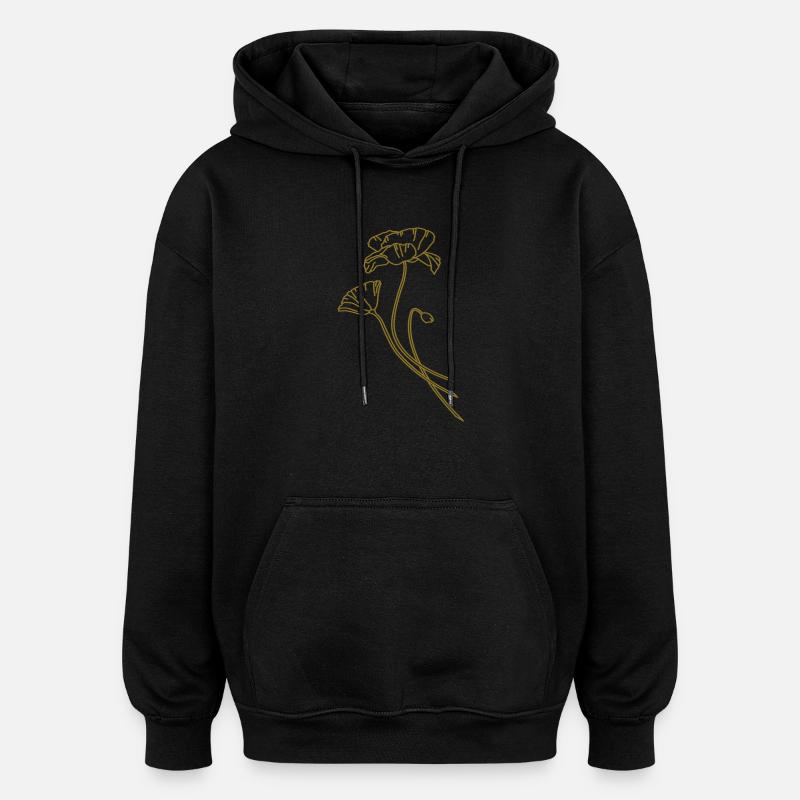 Flore et faune - Poppy - Sweat à capuche oversize unisexe - noir