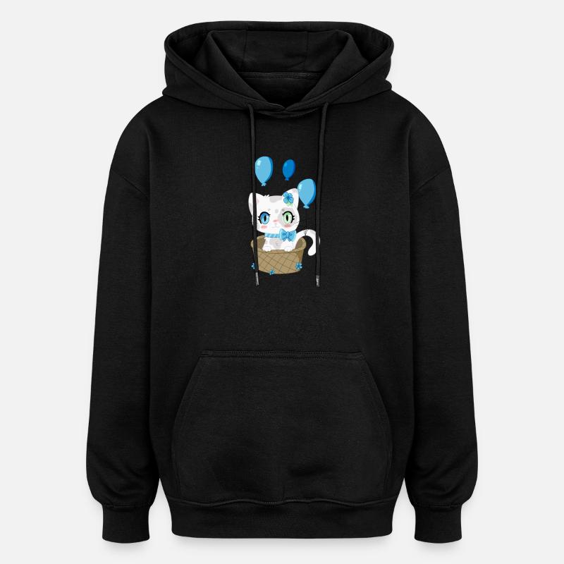 Baby Kitty, Le Chaton doux - Sweat à capuche oversize unisexe - noir