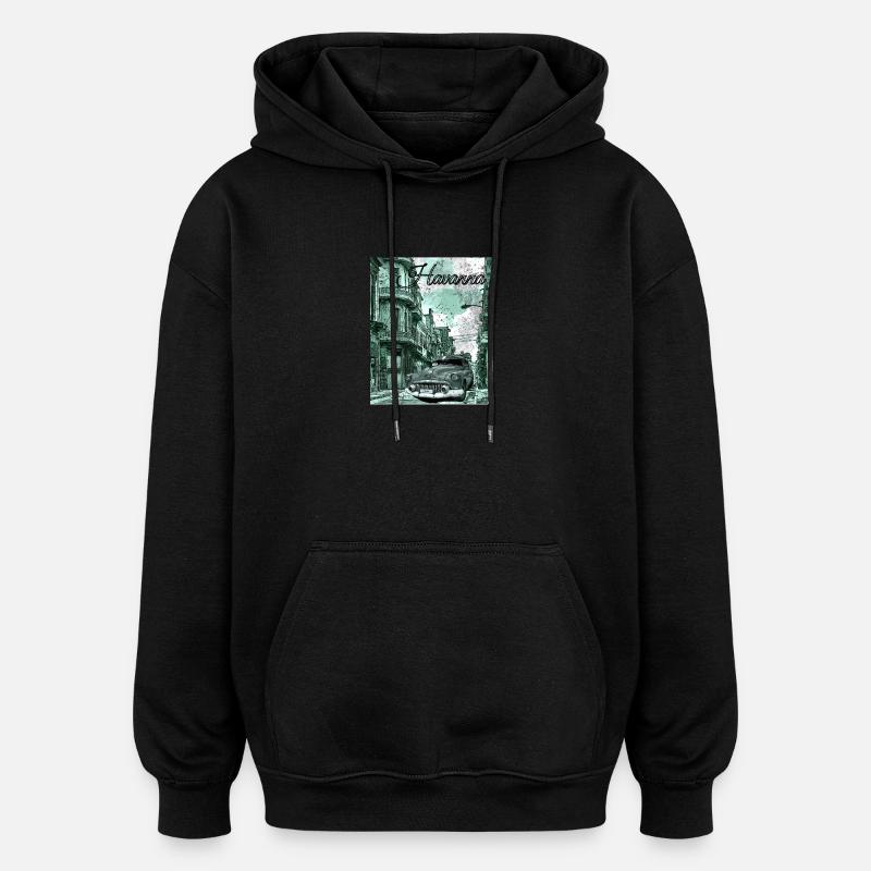 La Havane Cuba - Sweat à capuche oversize unisexe - noir