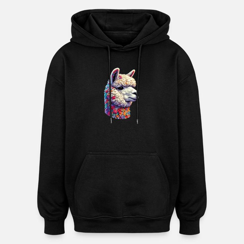 Alpaka - Oversized Unisex Hoodie - Schwarz