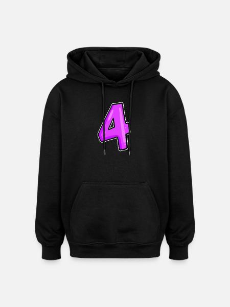 4 Rose Rose - Sweat à capuche oversize unisexe - noir