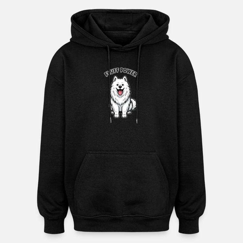 Samojede Fluff Power Niedlich Flauschig - Oversized Unisex Hoodie - Schwarz