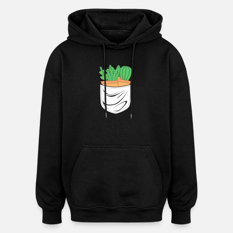 Cactus Plante Cactus - Sweat à capuche oversize unisexe - noir