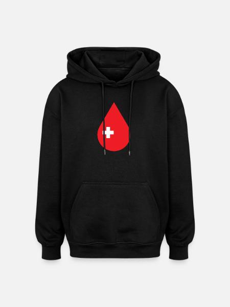 Blut spenden, Blutspendedienst, Blutspender - Oversized Unisex Hoodie - Schwarz