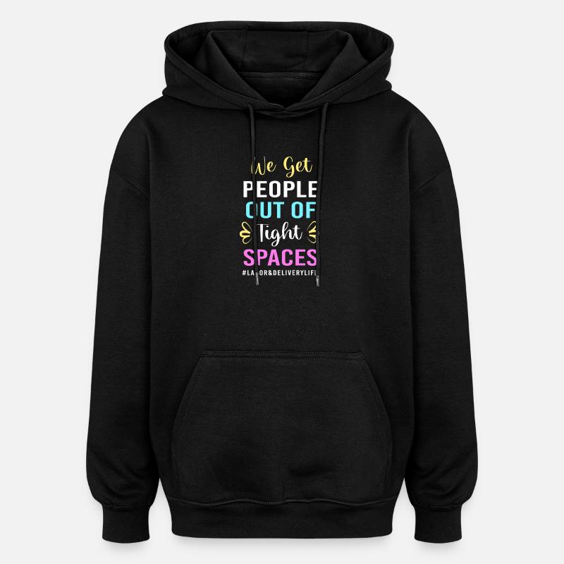 Hebamme Entbindung - Oversized Unisex Hoodie - Schwarz