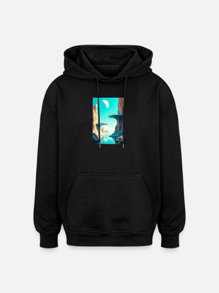 Humanity Finally Finds Its New Home in Space - Oversized Unisex Hoodie - black