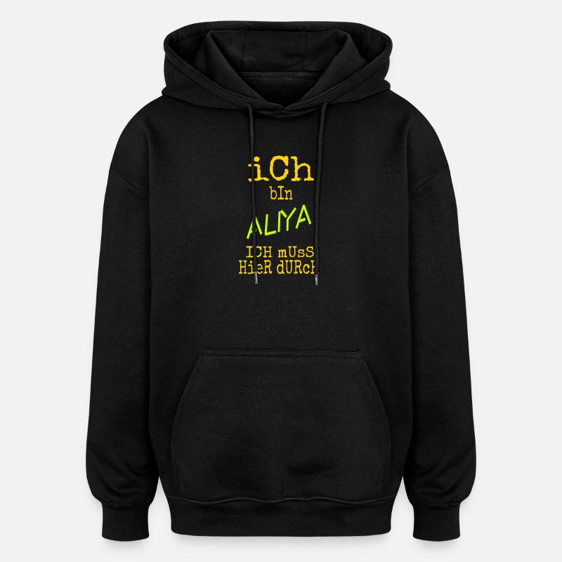 Vorname Aliya - Oversized Unisex Hoodie - Schwarz