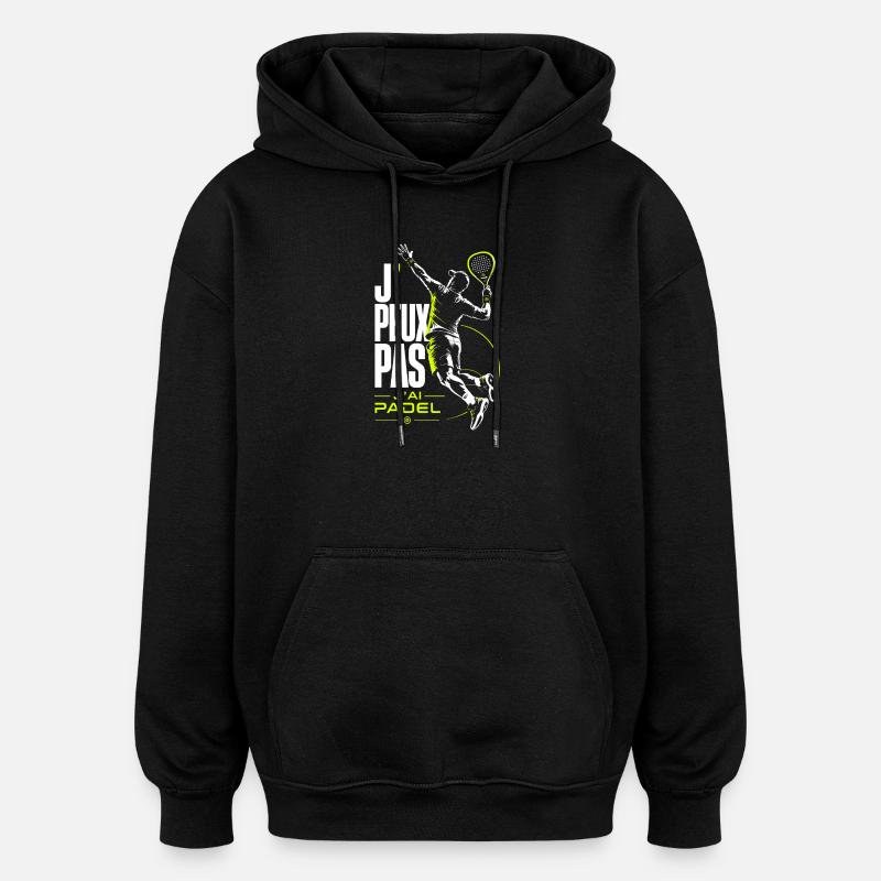 J’Peux Pas J’ai Padel Neon - Sweat à capuche oversize unisexe - noir