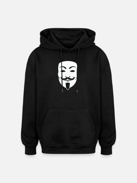 Anonymus_Maske - Oversized Unisex Hoodie - black