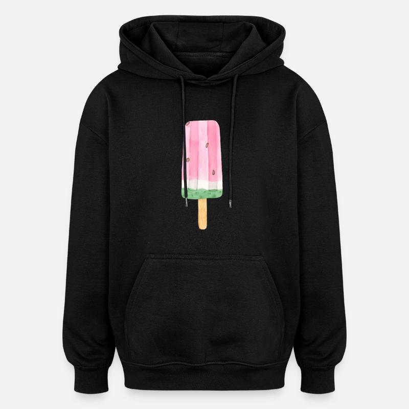 Glace pastèque - Sweat à capuche oversize unisexe - noir
