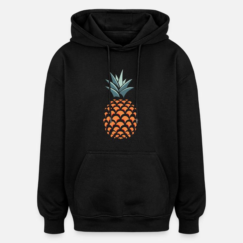 3D pineapple - Oversized Unisex Hoodie - black