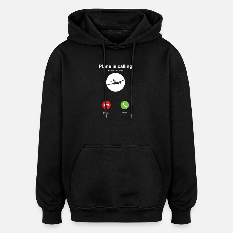 My plane is calling - Oversized Unisex Hoodie - black