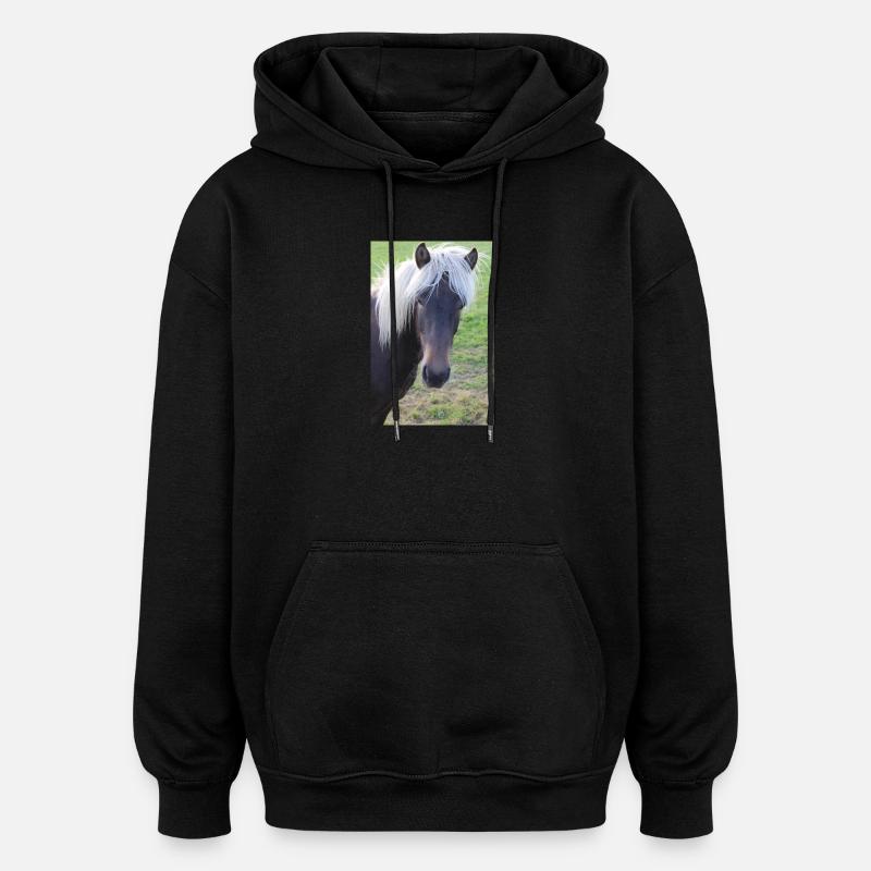 Pferd Pferdeposter - Oversized Unisex Hoodie - Schwarz