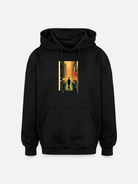 Streets 3 - Oversized Unisex Hoodie - black