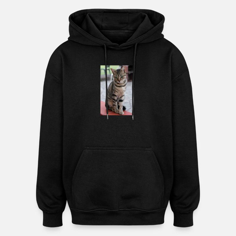 Chat Chaton Poster Chat Poster - Sweat à capuche oversize unisexe - noir