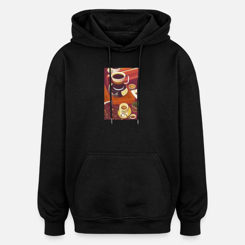 Kaffee, Kaffeebohnen - Oversized Unisex Hoodie - Schwarz