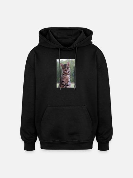 Chaton Chaton - Sweat à capuche oversize unisexe - noir