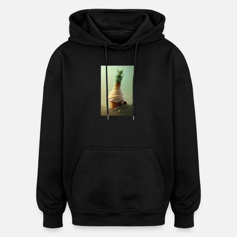 Eiscreme - Oversized Unisex Hoodie - Schwarz