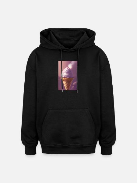 Eiscreme - Oversized Unisex Hoodie - Schwarz
