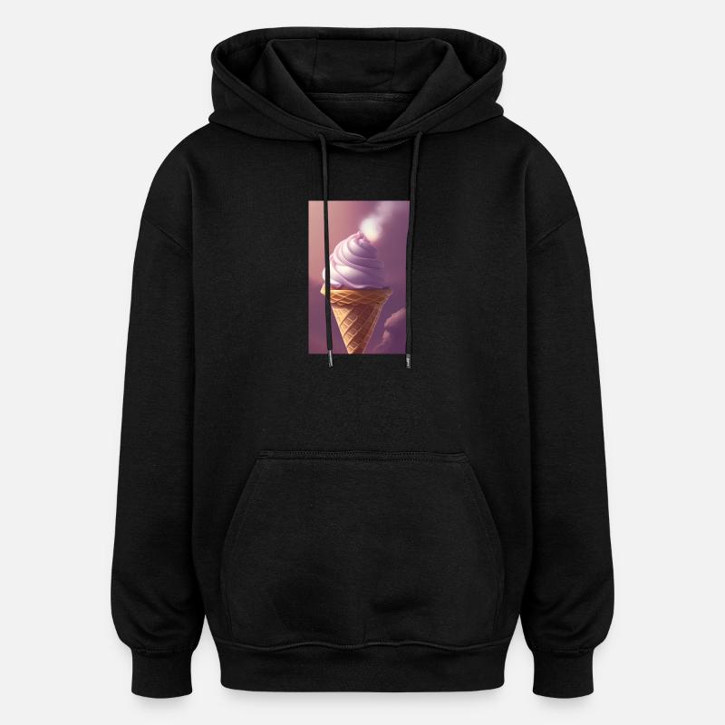 Eiscreme - Oversized Unisex Hoodie - Schwarz