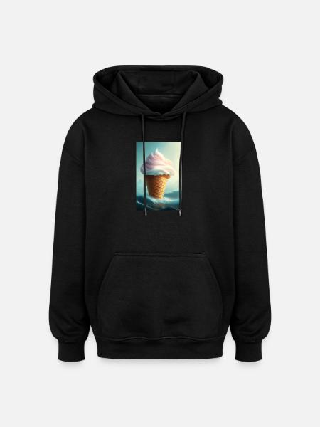 Glace - Sweat à capuche oversize unisexe - noir