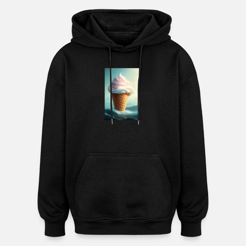 Eiscreme - Oversized Unisex Hoodie - Schwarz