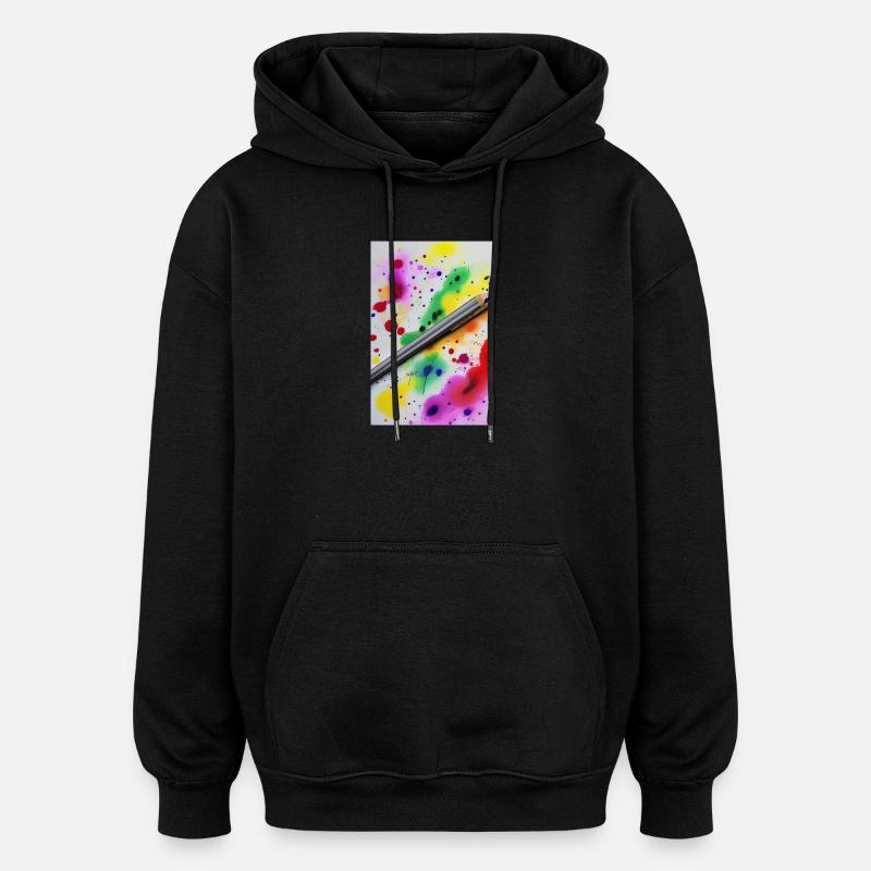 Farbspritzer - Oversized Unisex Hoodie - Schwarz