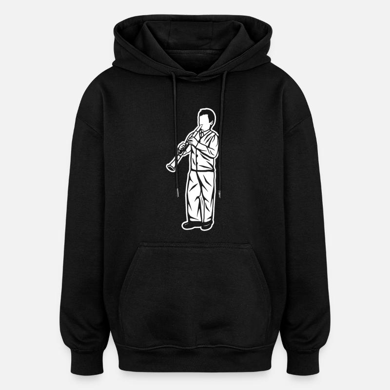 Klarinettenjunge - Oversized Unisex Hoodie - Schwarz