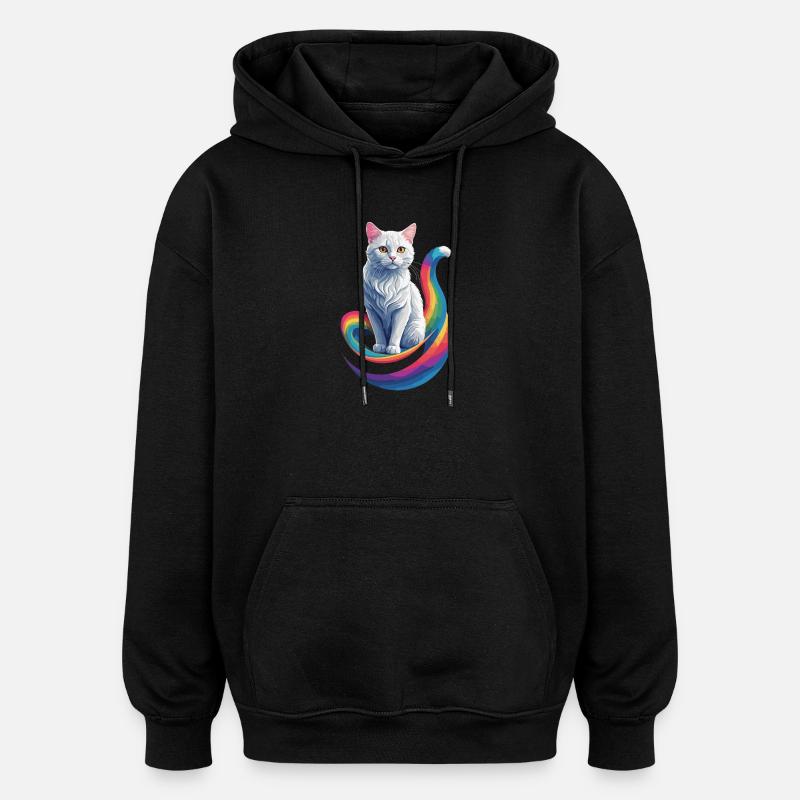 Süße Katze - Oversized Unisex Hoodie - Schwarz