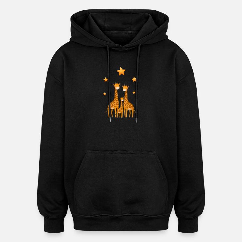 Girafes Famille Star Bébé Bébé - Sweat à capuche oversize unisexe - noir