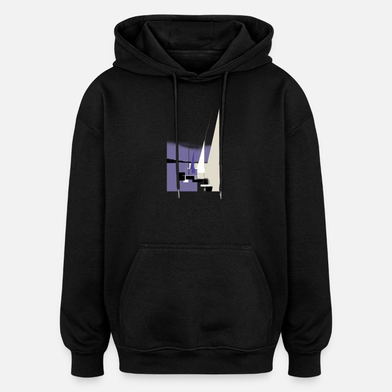 Segelboote im Abendhafen - Oversized Unisex Hoodie - Schwarz