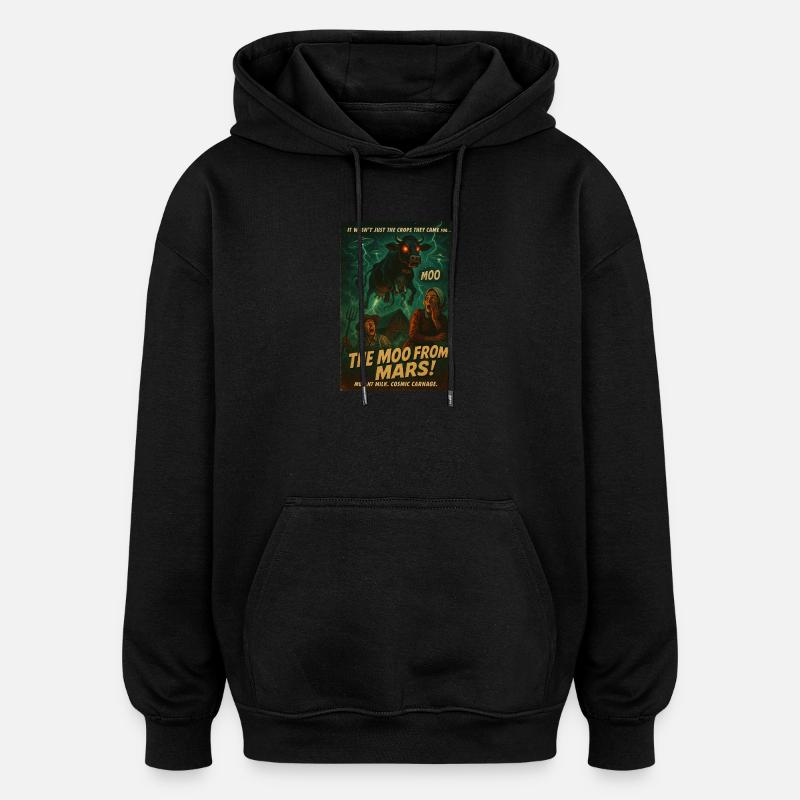 Le Moo de Mars - Sweat à capuche oversize unisexe - noir