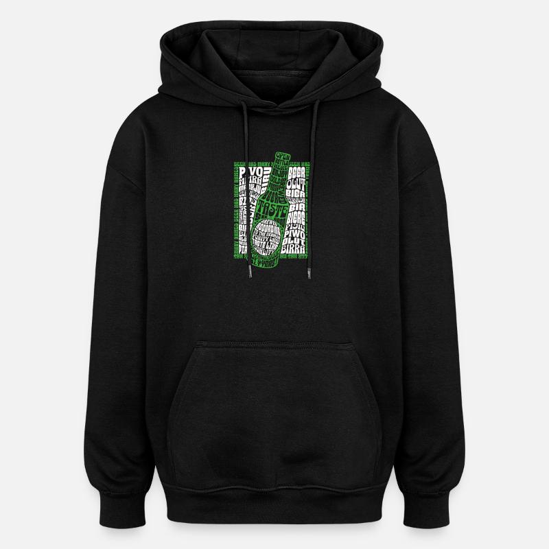 Bier - Oversized Unisex Hoodie - Schwarz