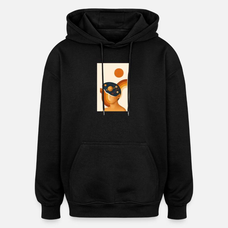 Abstraktes Genie - Oversized Unisex Hoodie - Schwarz