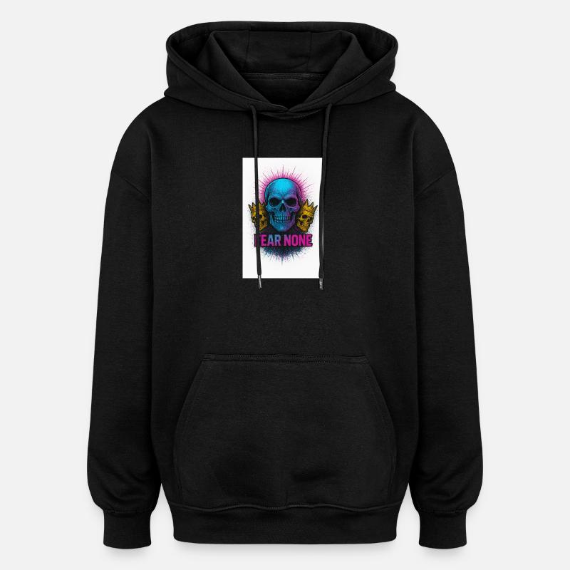 Kühner Schädel mit Kronen Tintendesign - Oversized Unisex Hoodie - Schwarz